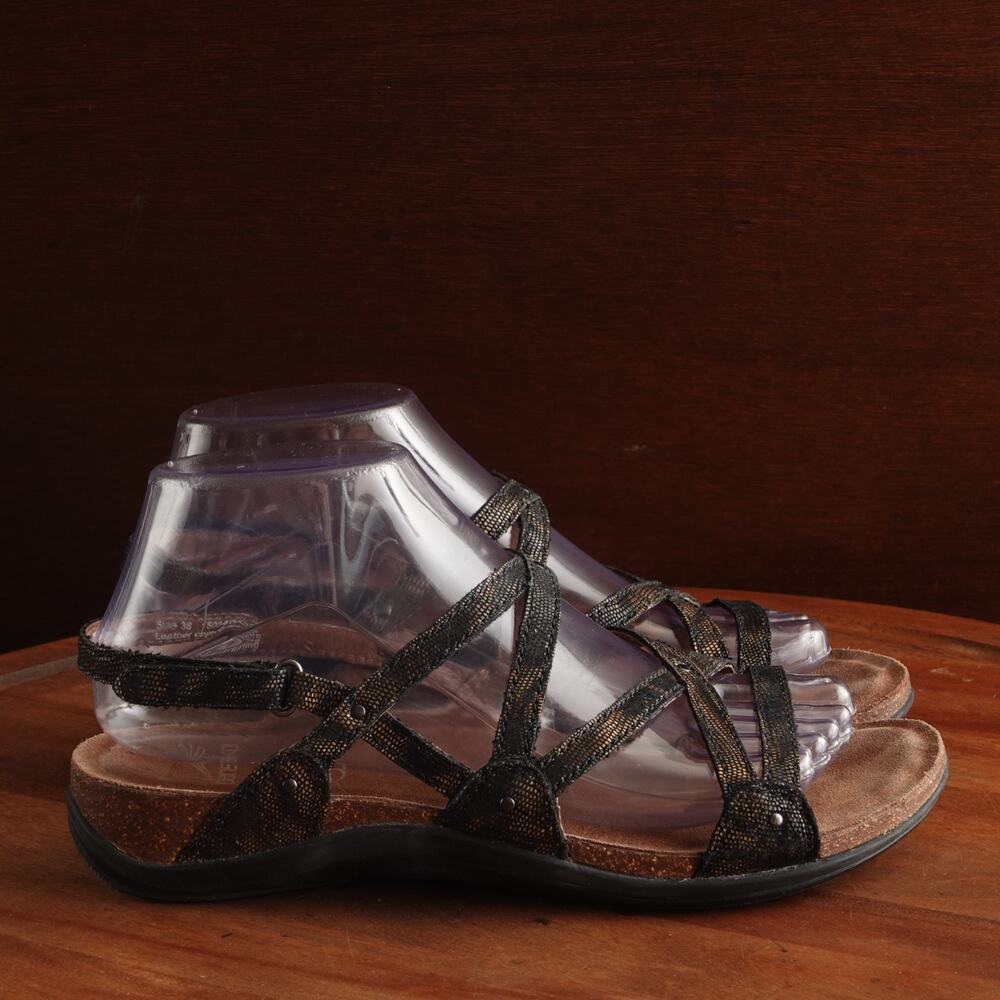 Dansko Sandals Womens SZ EU 38 US 7.5-8 BLK Bronze Jovie Slingback Comfort Shoes